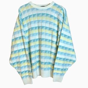 VTG SEARS The Men's Store GEOMETRIC Pastel Sweater Size XL Pastel Golf 70s 80s